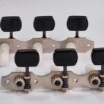 Tarraxa violão Rubner 150-200s Niquelada Fosca Pegas Pretas Retangulares