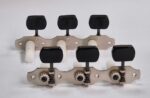 Tarraxa violão Rubner 150-200s 6 Cordas Niquelada Fosca Pegas Pretas Retangulares