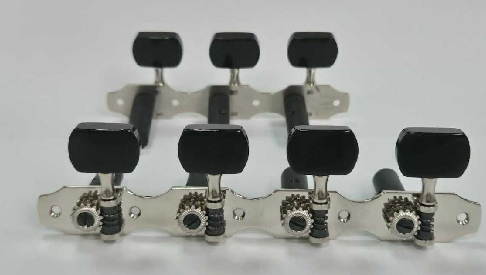 7141724-80636662 Tarraxa Violão Rubner 150-100 7 Cordas Niquelada Polida Pegas Pretas Retangulares - Imagem 1