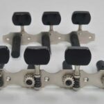 Tarraxa Violão Rubner 150-100 7 cordas Niquelada Fosca Pegas Pretas Retangulares