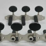 Tarraxa Violão Rubner 150-100 7 Cordas Niquelada Fosca Pegas Pretas Ovais